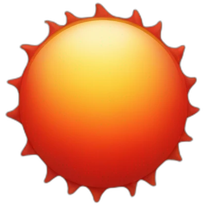 Red round sun emoji