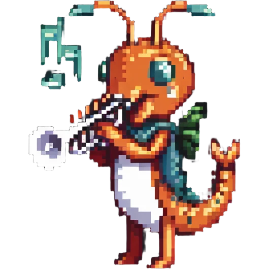 shrimp playing the trumpet emoji