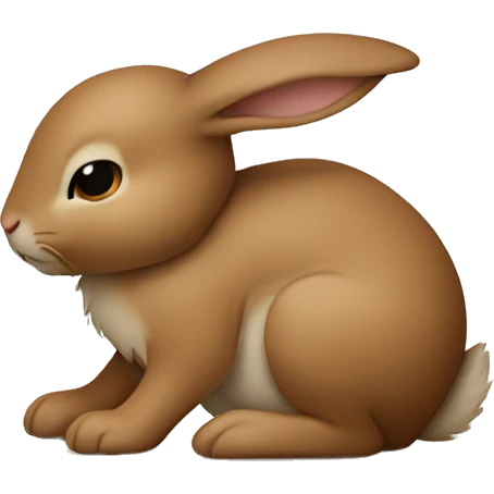 Brown bunny hugging beige bunny emoji