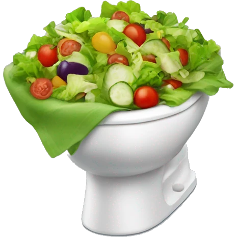 A Toilette filled with salad emoji