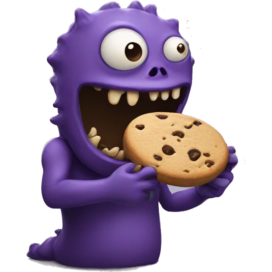 Monster eating cookie  emoji