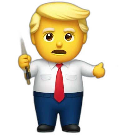 Trump fishing with hook emoji
