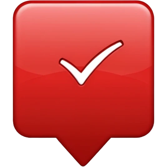 a red checkmark with a square emoji
