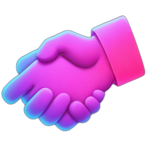 neon handshake emoji