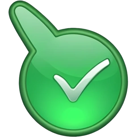 A tick sign with the background as blue emoji