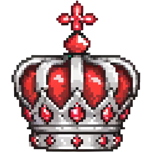 black crown with red jewels, detailed shading and highlights emoji