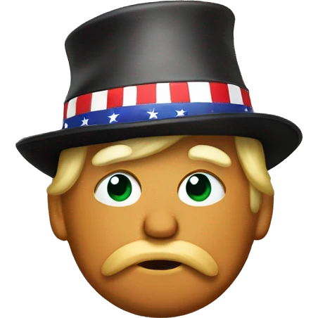 Donald trump wearing a poop hat emoji