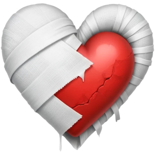 Black and white bandaged heart  emoji