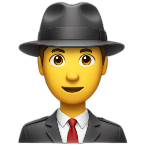 office worker in red hat that says warden emoji