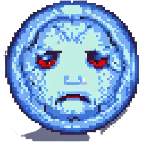 full moon with a sad face, simple, expressive emoji