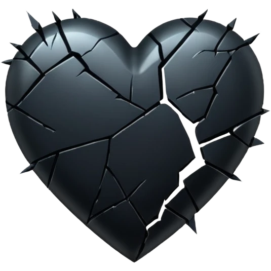black heart with a shattered effect emoji