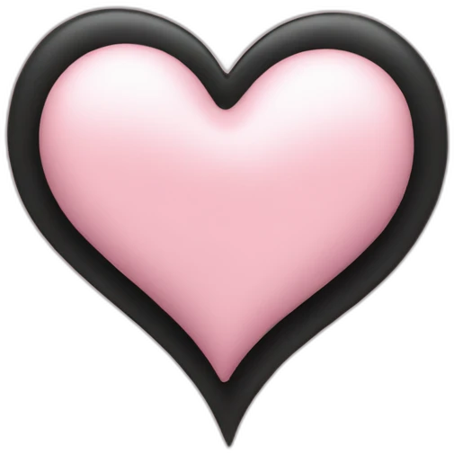 light pink heart with a black bbow  emoji