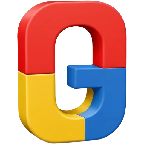 3D letter blocks, similar to alphabet blocks, to create a more dynamic and modern look. with the letter G emoji
