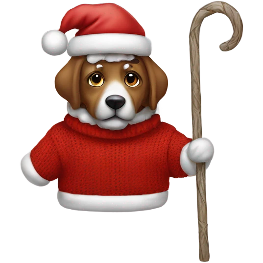 Cane con il maglione natalizio emoji