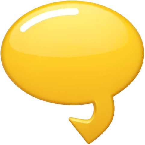 a yellow speech bubble but instead of a normal tail it’s a pointing arrow instead emoji