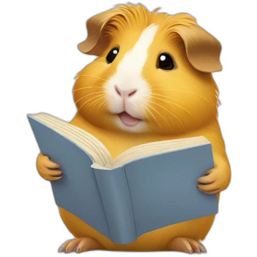yellow guinea pig reading a book emoji