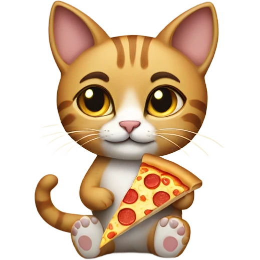 Cat eating pizza emoji