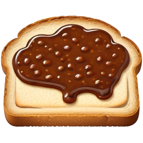 slice of bread with with a squeeze of vegemite sauce on top emoji
