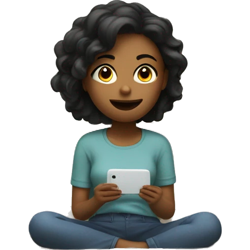 girl watching tv while on bed emoji