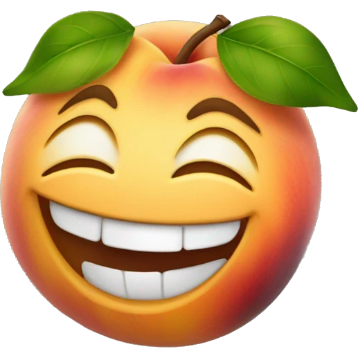 A laughing peach  emoji
