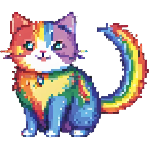 flying cat pooping rainbows emoji