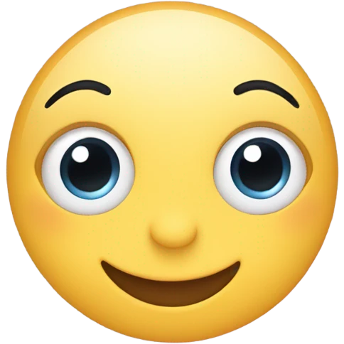 Cute smiling face with big eyes and hearts around emoji