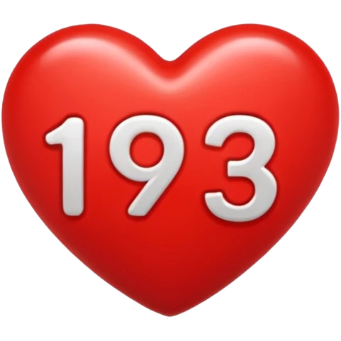 Red heart with 1913 in middle  emoji