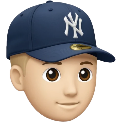 Brimless new york Yankee cap no face just cap emoji