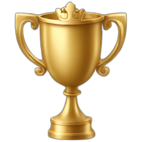 royal empty Christian trophy for the winner with a cross on royal background emoji
