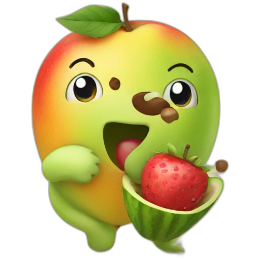 animal playing with fruit emoji