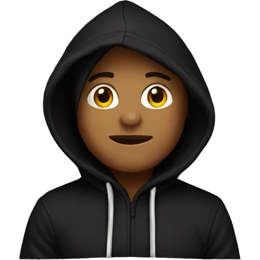 Hoodie in black emoji
