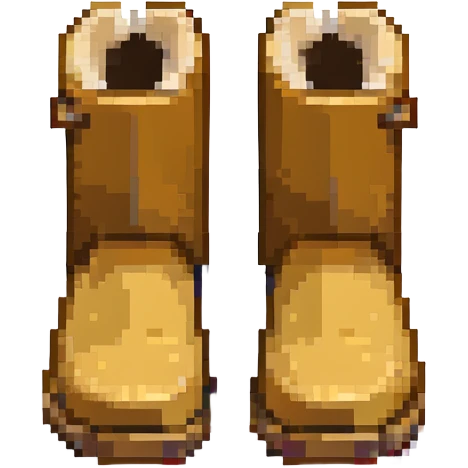 an UGG boot, pixel art style, small and blocky, tan color emoji