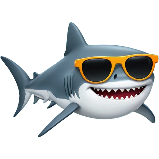Shark with sunglasses emoji