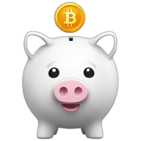 Piggybank with bitcoin emoji