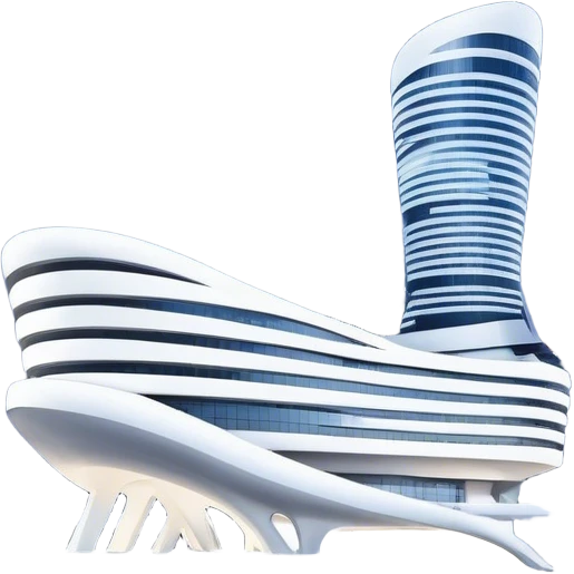 Realistic Dongdaemun Design Plaza (DDP) Landmark Emoji, featuring the iconic curving silver structure with futuristic architecture, illuminated pathways, and a sleek modern design set against the Seoul cityscape. emoji