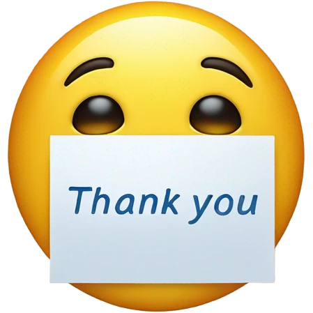 Emoji with thankyou note  emoji