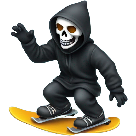 Grim reaper snow boarding  emoji
