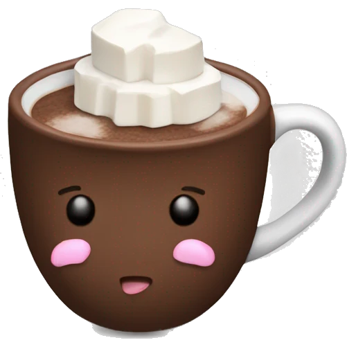 hot chocolate with marshmalloss emoji