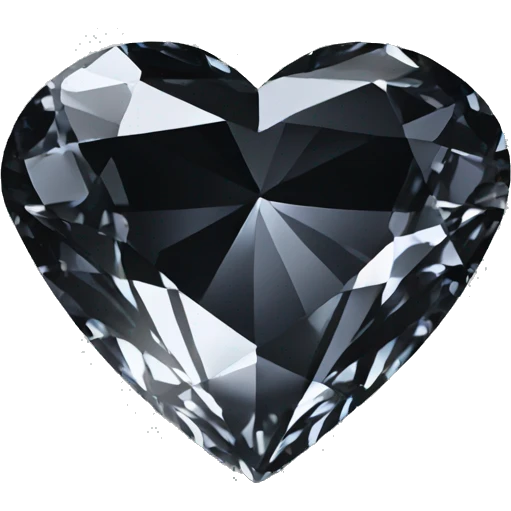 Heart shaped 56-carat black diamond emoji