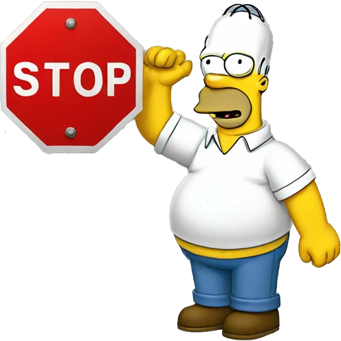 homer simpson holding stop sign emoji