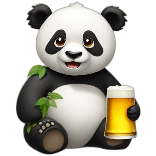 Panda-driking-beer emoji