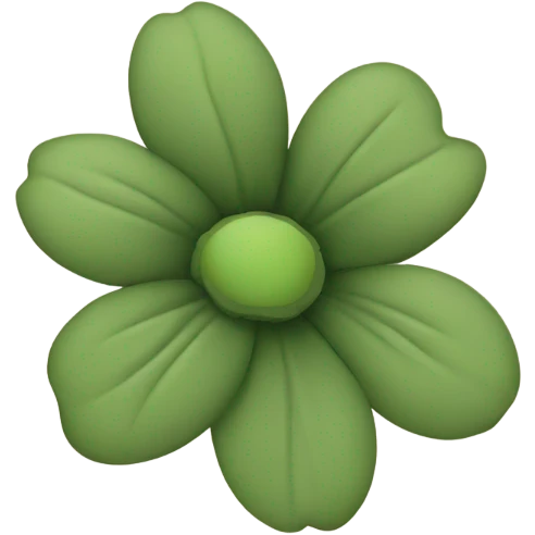 Khaki green flower emoji