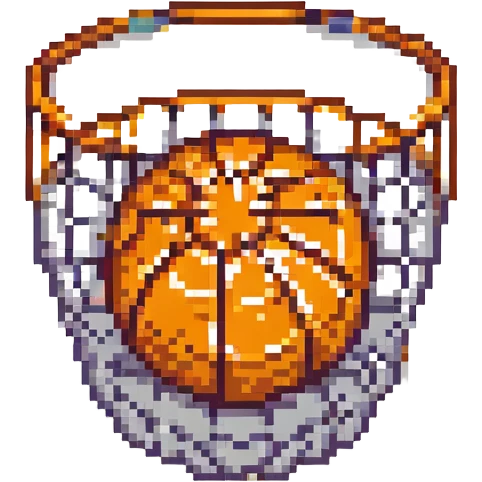 баскетбольный мяч в сетке, no background emoji