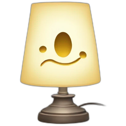 lamp with a face emoji
