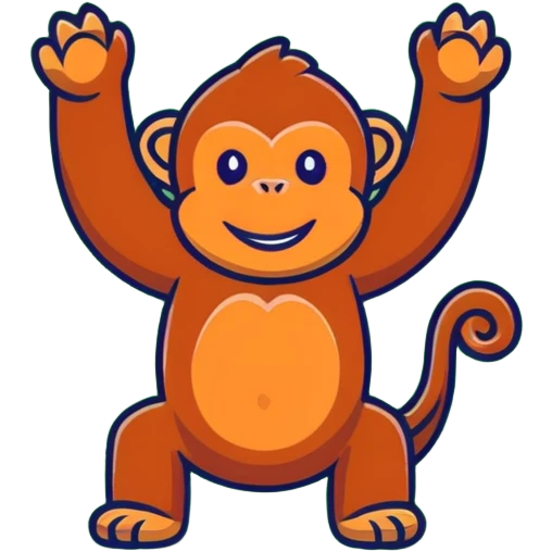 happy orangutan in jungle emoji