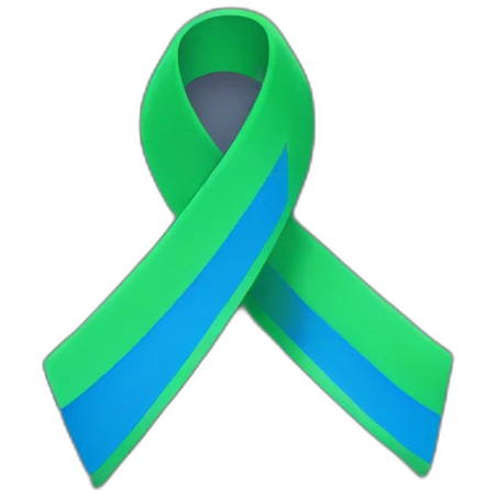 Green and blue awareness ribbon  emoji