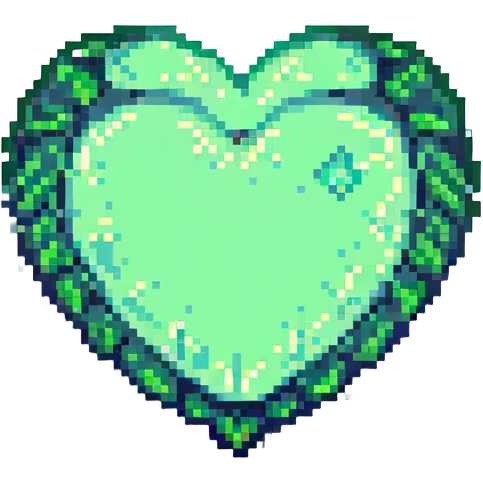 green heart, pixel art style emoji
