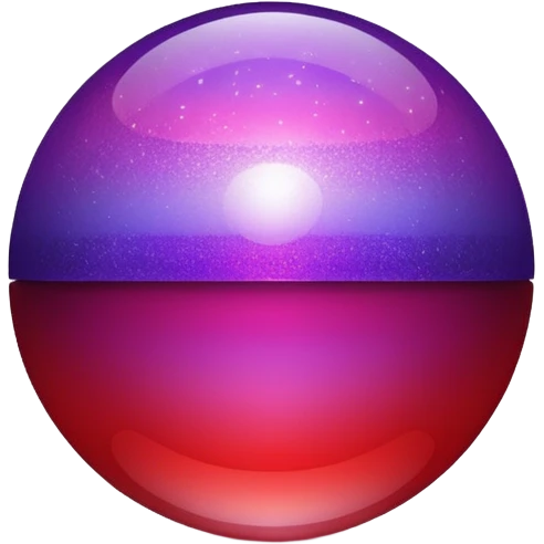 color gradient between red and purple glitter ball emoji