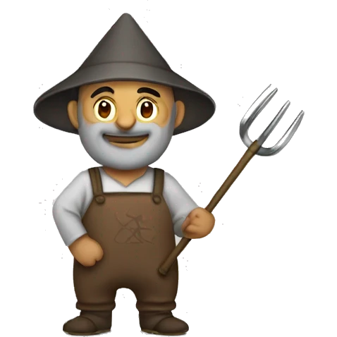 Turkish villager with a pitchfork emoji