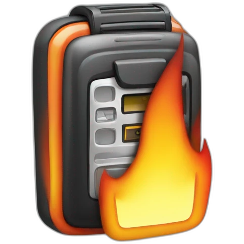 pager beeper on fire emoji